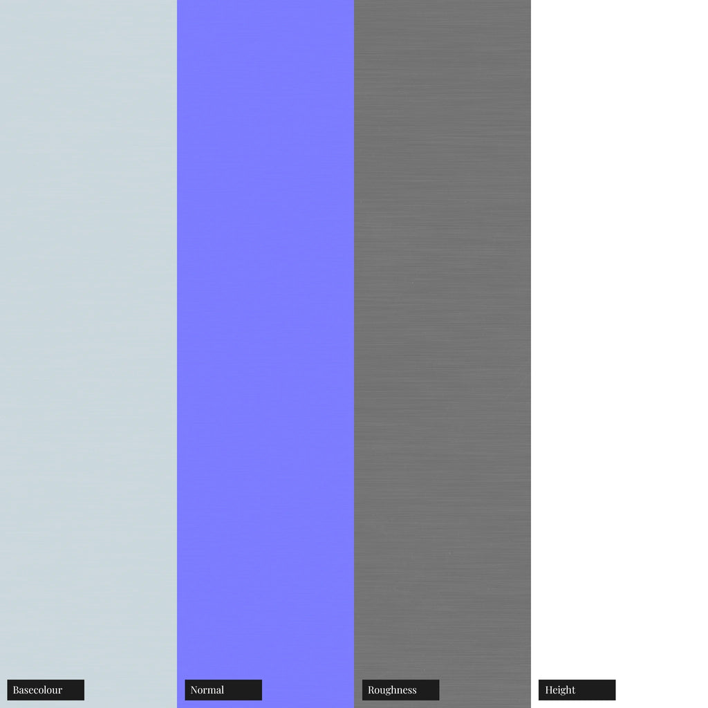 Rough Brushed Zinc Metal PBR Texture - Example Scene Visualization | Superellipse