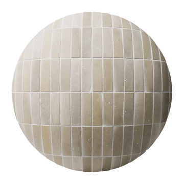 Terracotta Low Fired Yellow Brick Tiles PBR Texture - Sphere Swatch Preview | Superellipse