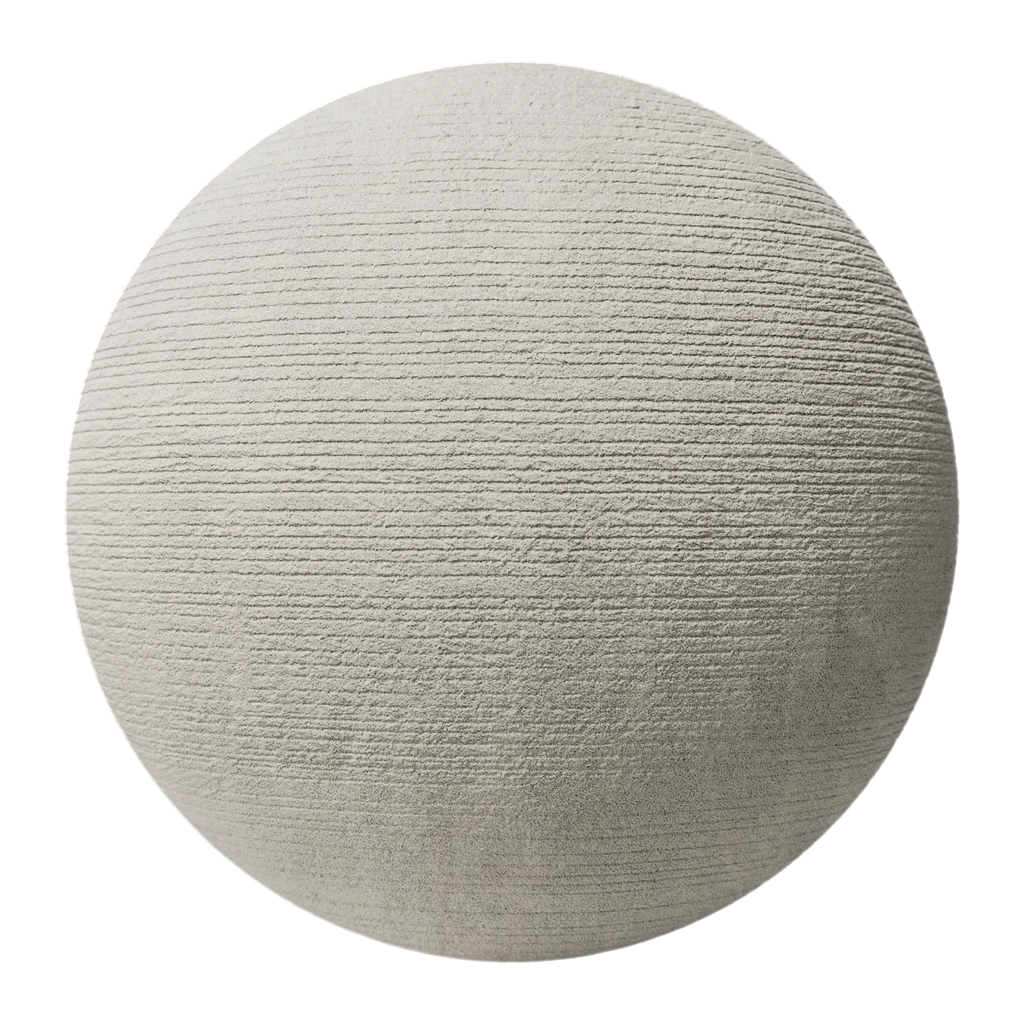 Straight Combed Stucco Plaster PBR Texture - Sphere Swatch Preview | Superellipse
