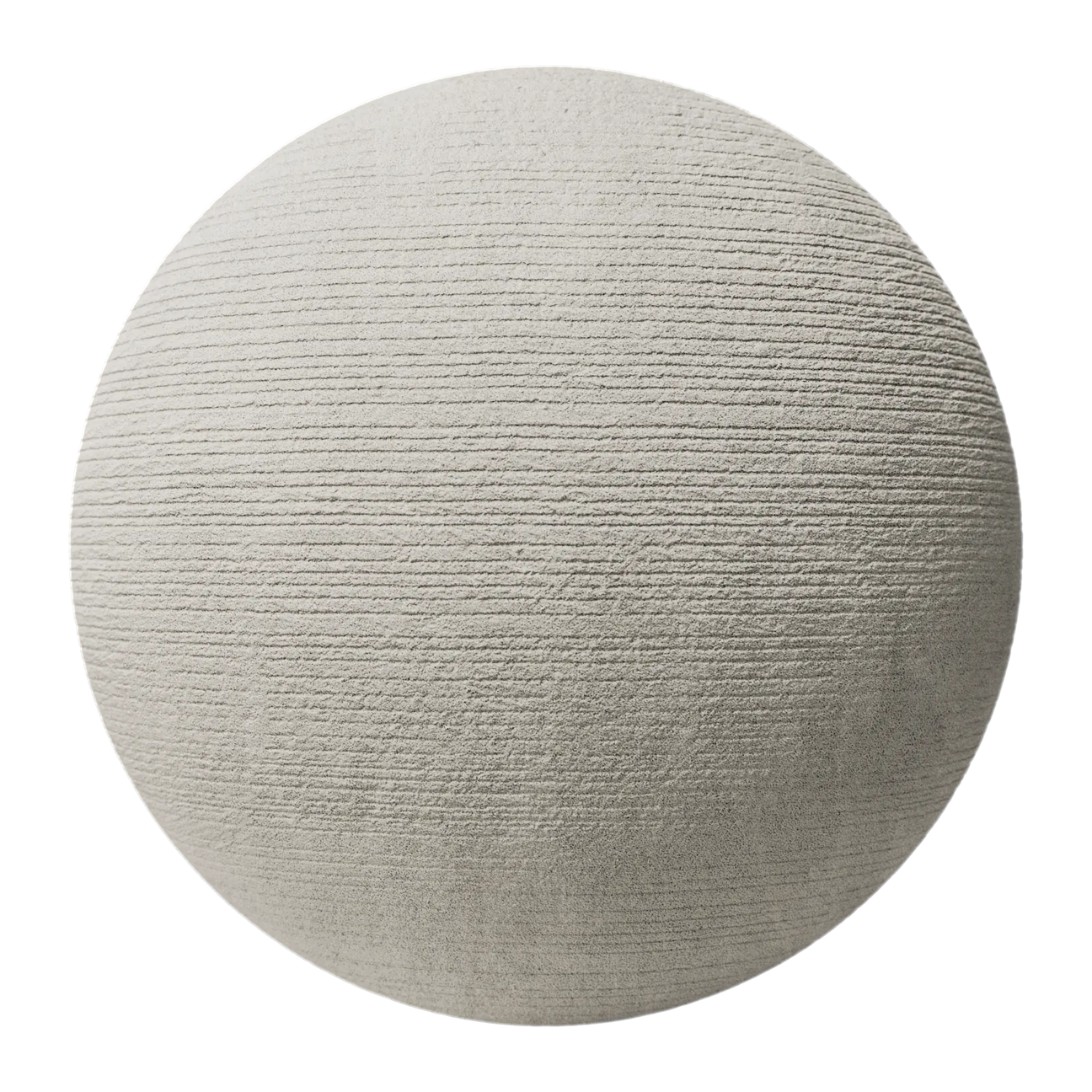 Straight Combed Stucco Plaster PBR Texture - Sphere Swatch Preview | Superellipse