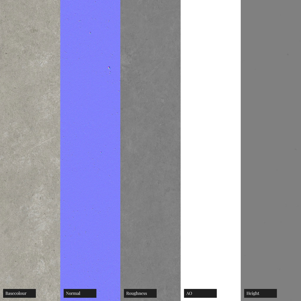 Rough Hand Poured Cast Concrete PBR Texture - Example Scene Visualization | Superellipse