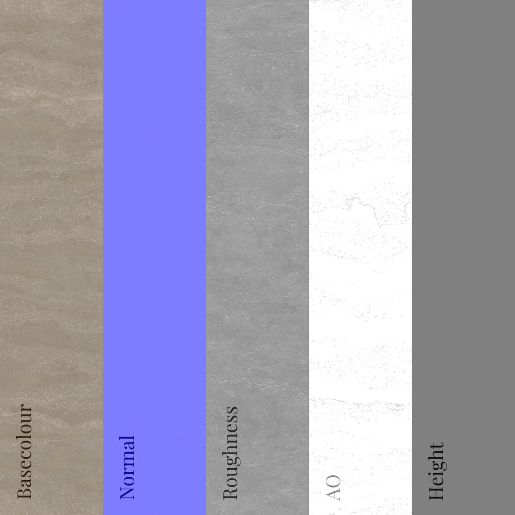 Honed Travertine PBR Texture - Example Scene Visualization | Superellipse