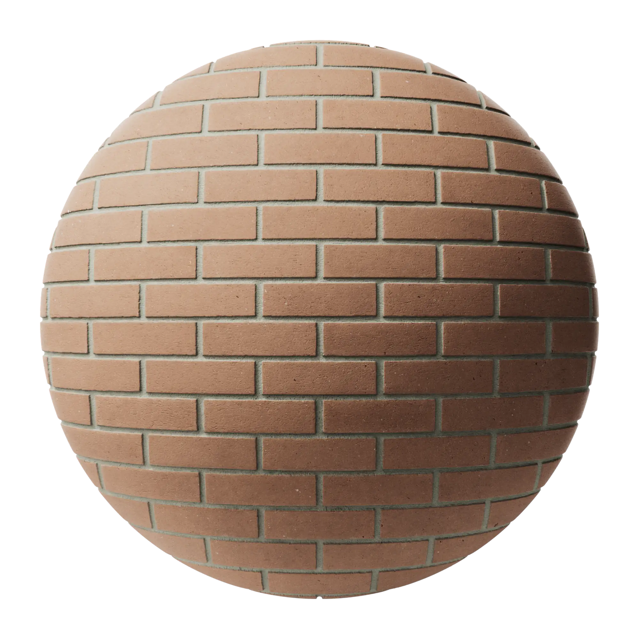 Riverdale Smooth Red Running Bond Brick PBR Texture - Sphere Swatch Preview | Superellipse