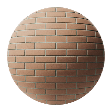 Riverdale Smooth Red Running Bond Brick PBR Texture - Sphere Swatch Preview | Superellipse