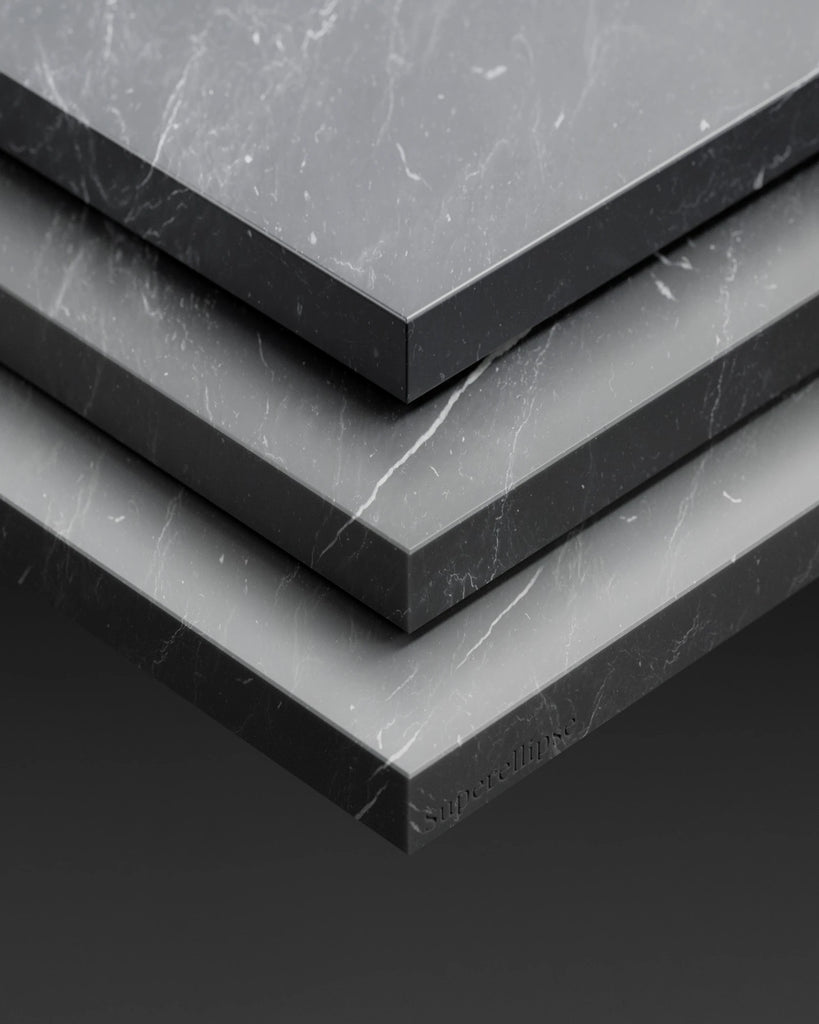 Nero Marquina Honed Marble Slab PBR Texture - Example Scene Visualization | Superellipse