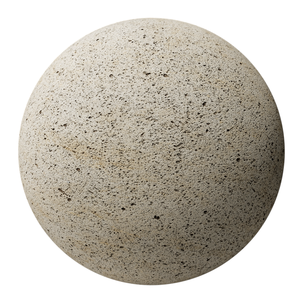 Moca Creme Fine Pit Limestone PBR Texture - Sphere Swatch Preview | Superellipse