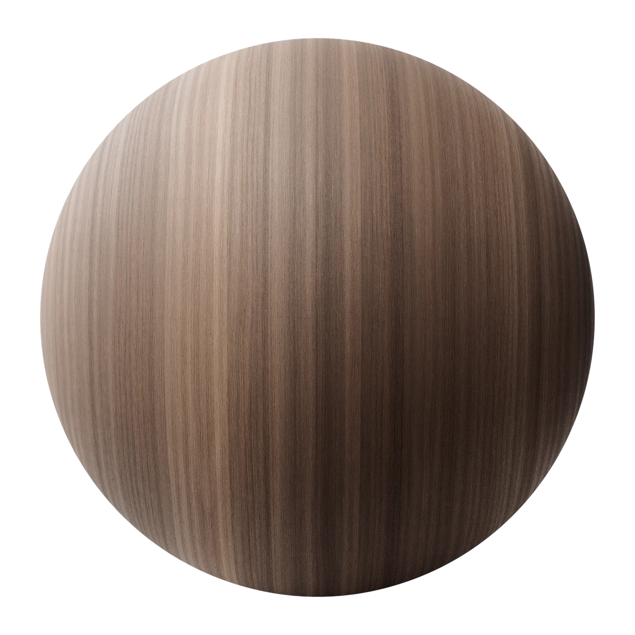 Walnut Rift Sawn Veneer Natural Finish Wood PBR Texture - Sphere Swatch Preview | Superellipse