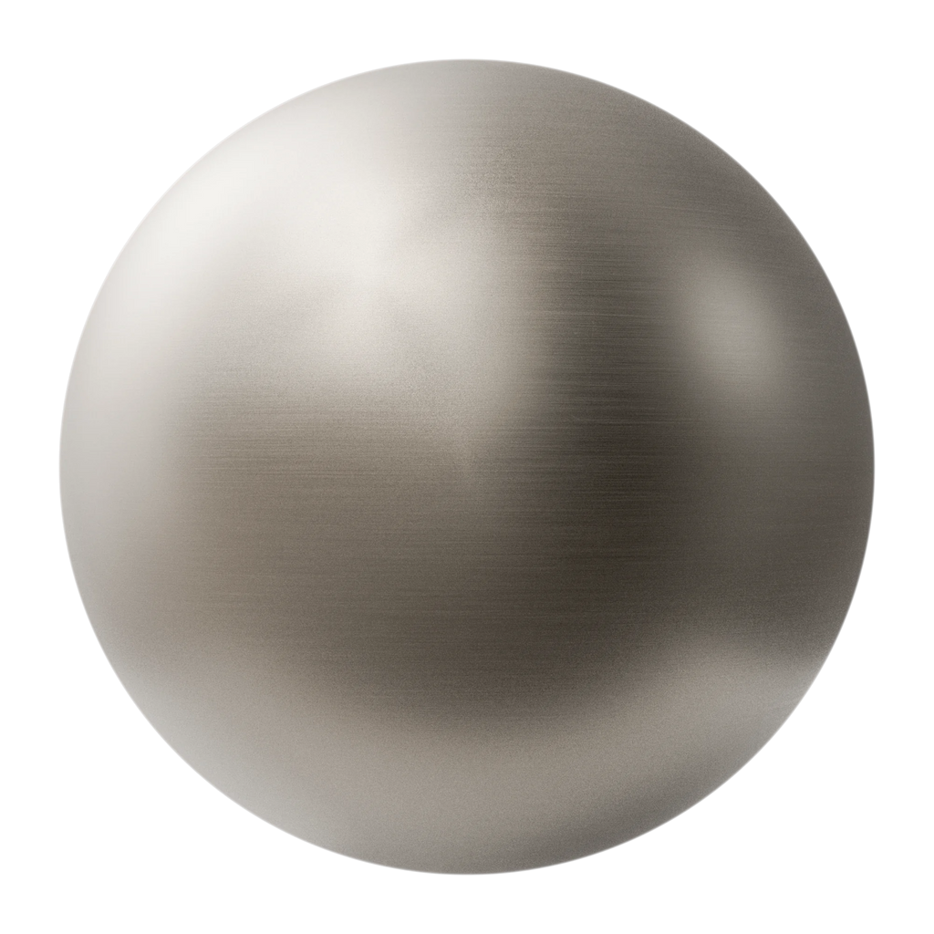 Rough Brushed Titanium Metal PBR Texture - Sphere Swatch Preview | Superellipse