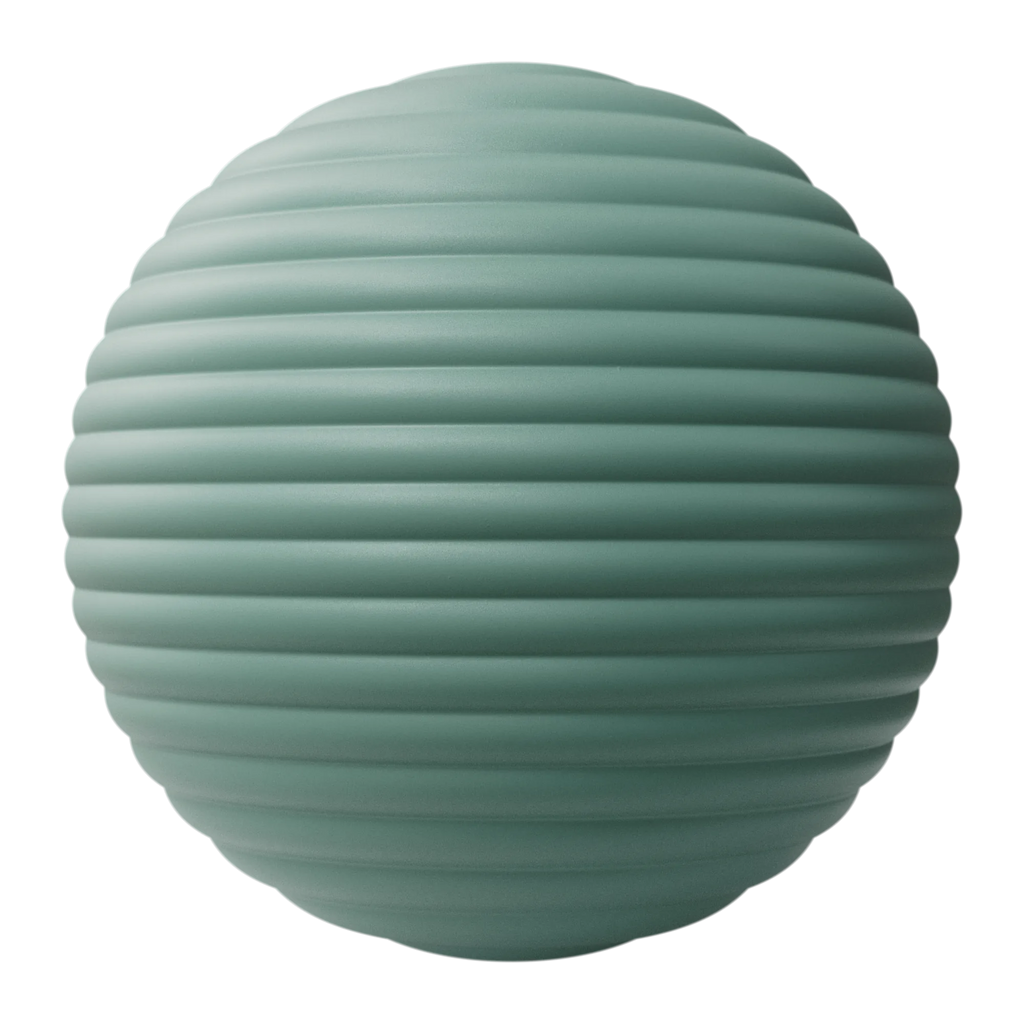 Concave Fluted Deep Teal Plastic PBR Texture - Sphere Swatch Preview | Superellipse