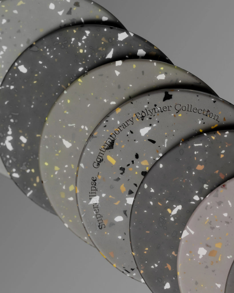 Deep Cocoa Recycled Terrazzo Plastic PBR Texture - Example Scene Visualization | Superellipse