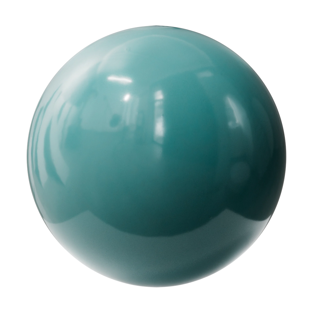 Teal Enamel Coated Brass Metal PBR Texture - Sphere Swatch Preview | Superellipse