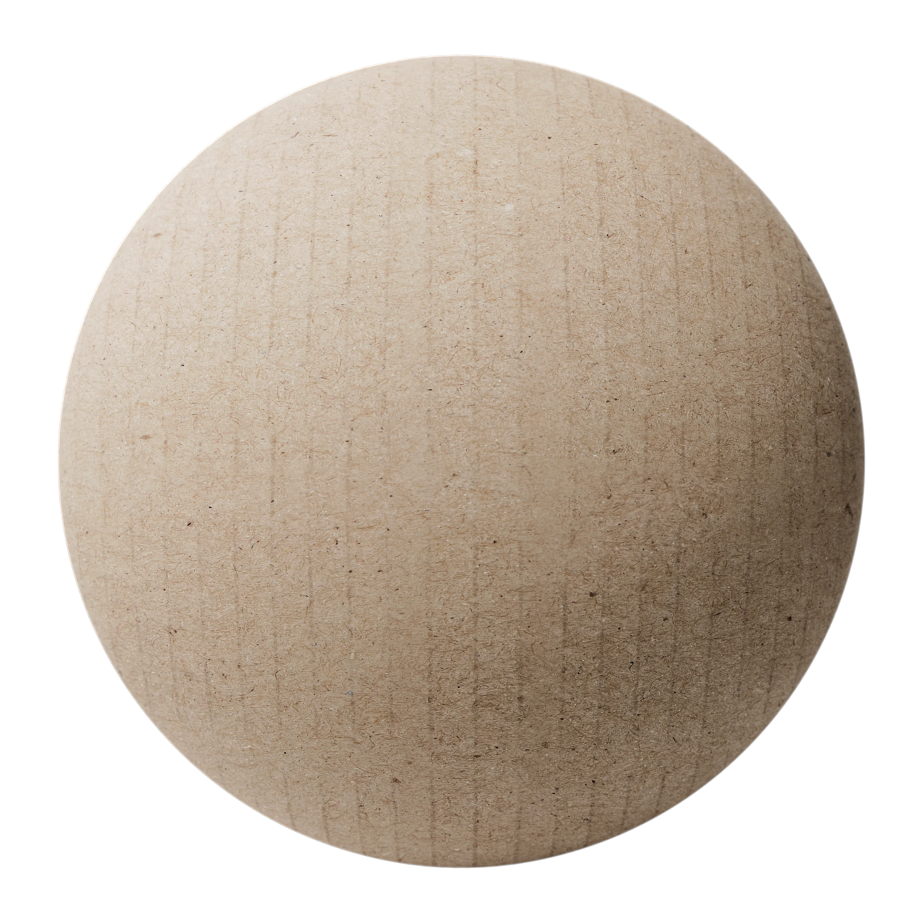Textured Natural Finish Kraft Cardboard PBR Texture - Sphere Swatch Preview | Superellipse