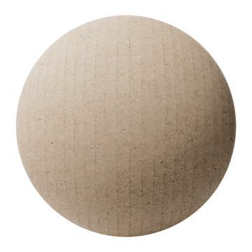 Textured Natural Finish Kraft Cardboard PBR Texture - Sphere Swatch Preview | Superellipse