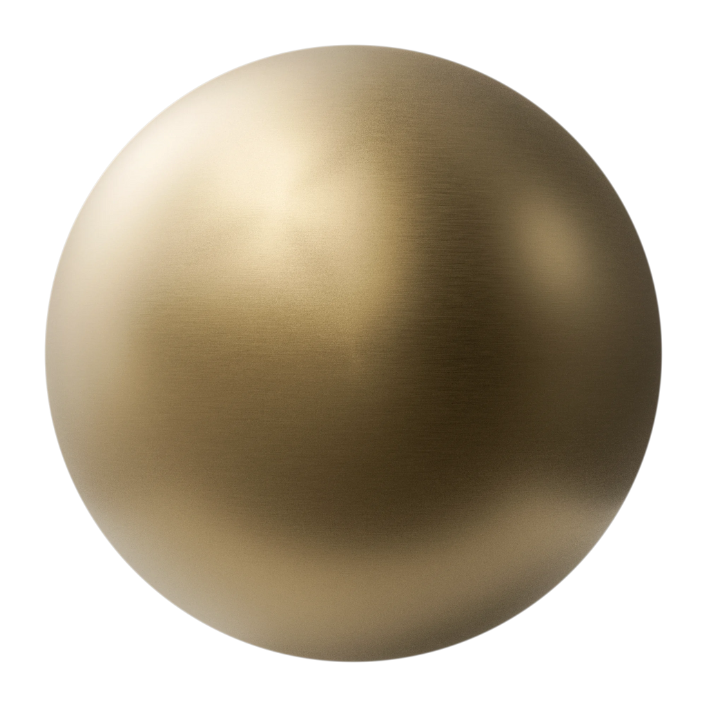 Rough Brushed Gold Metal PBR Texture - Sphere Swatch Preview | Superellipse