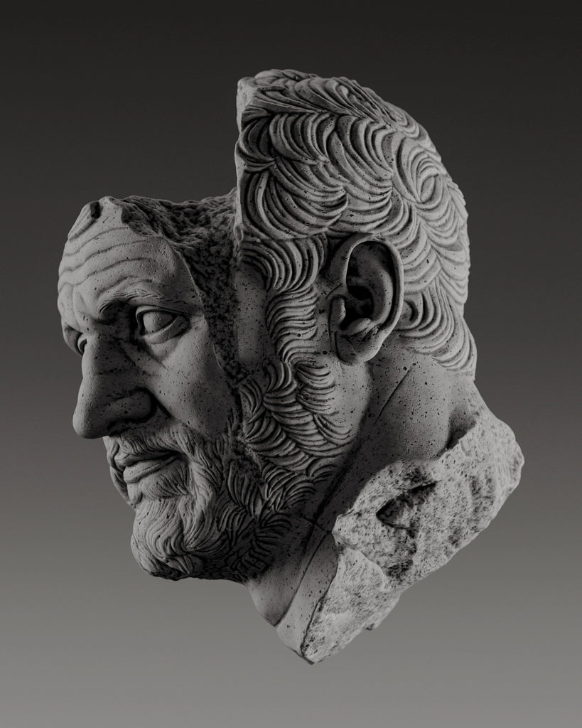 Dark Soapstone Pitted PBR Texture - Example Scene Visualization | Superellipse