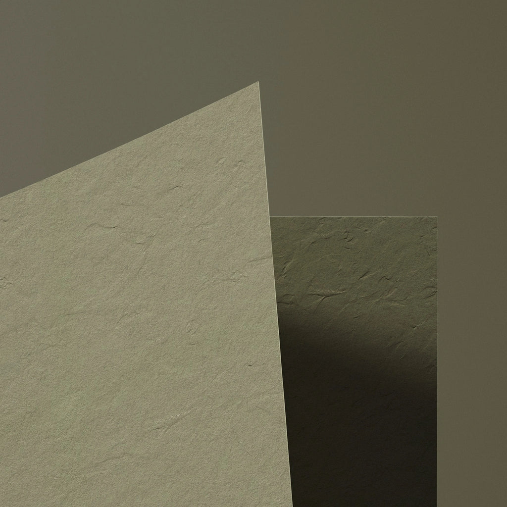 Flattened Crumpled Olive Green Paper PBR Texture - Example Scene Visualization | Superellipse