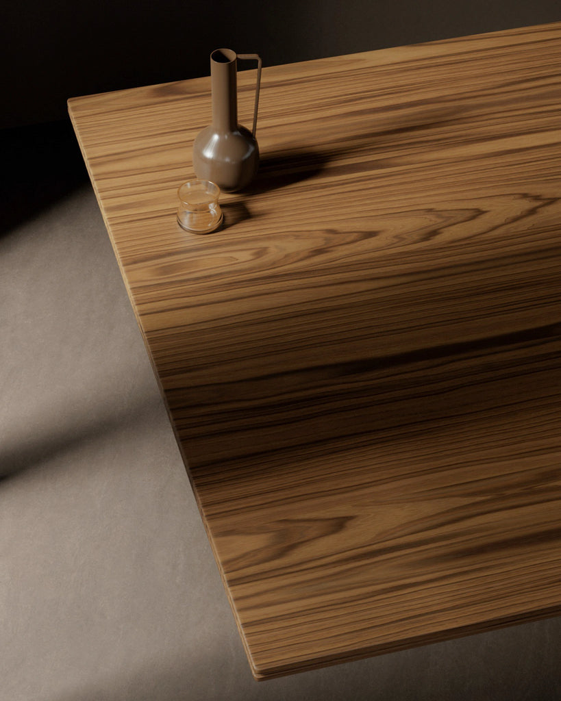 Teak Crown Cut Veneer Wood 02 PBR Texture - Example Scene Visualization | Superellipse