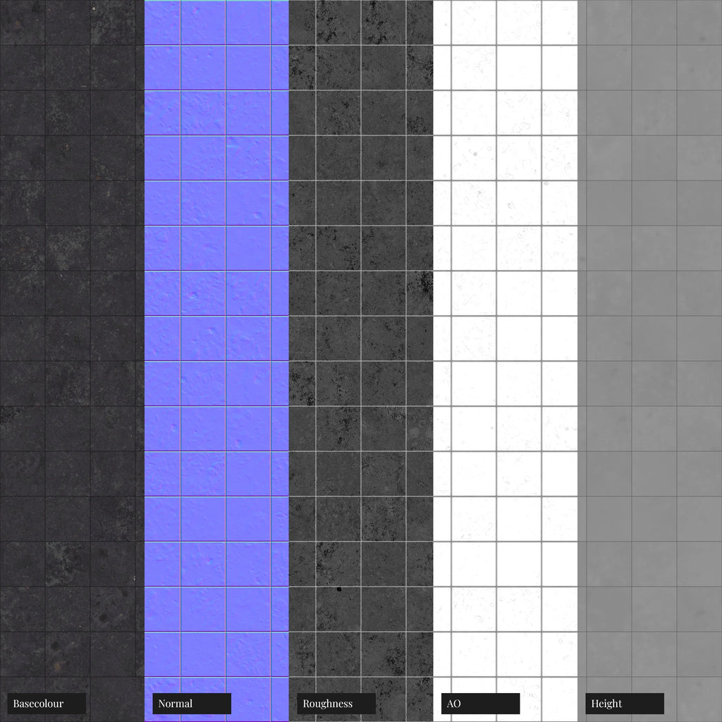 Glazed Ceramic Lava Stone Tiles PBR Texture - Example Scene Visualization | Superellipse