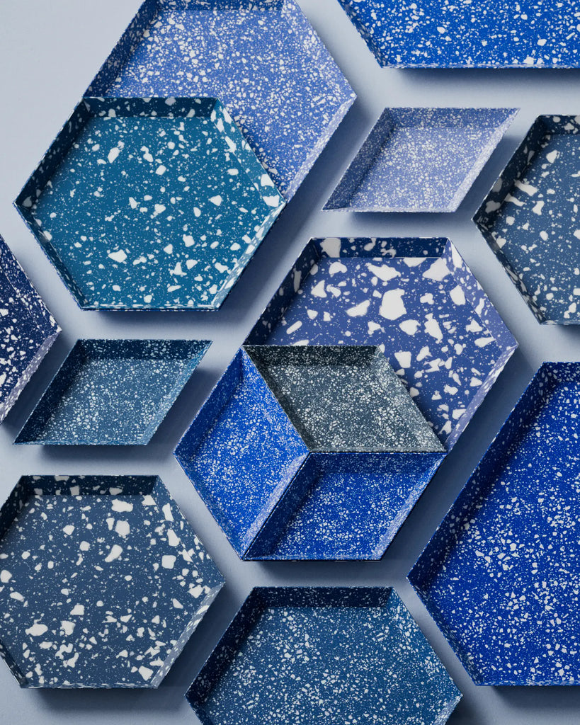 Prussian Blue Terrazzo Plastic PBR Texture - Example Scene Visualization | Superellipse