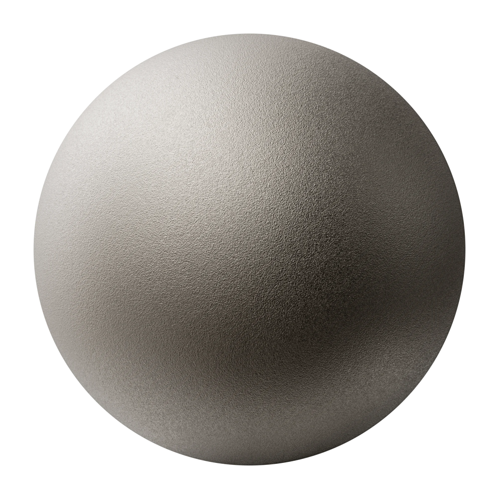 Sandblasted Matte Titanium Metal PBR Texture - Sphere Swatch Preview | Superellipse