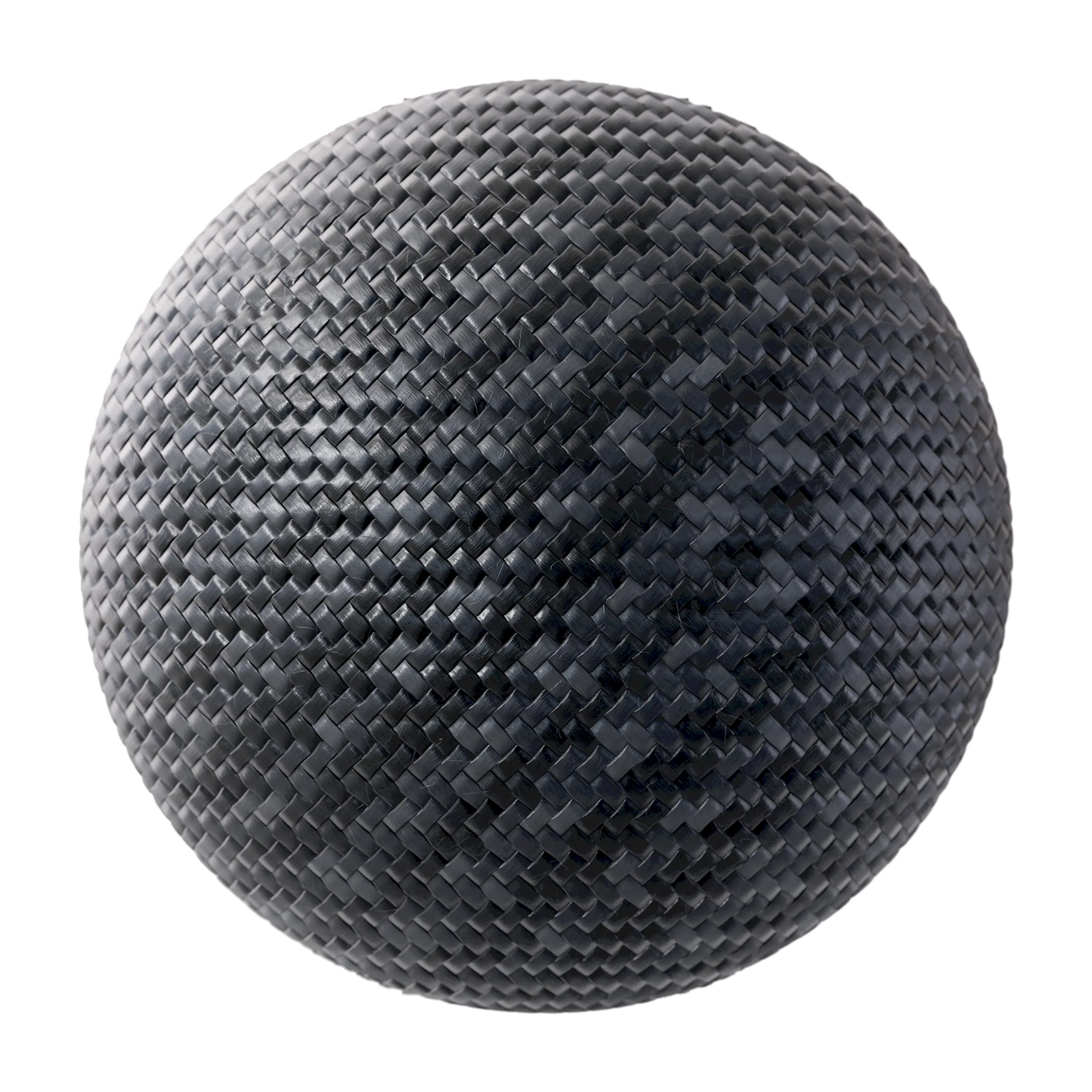 Utilitarian Technical Grey Braided Cord PBR Texture - Sphere Swatch Preview | Superellipse