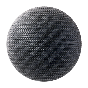 Utilitarian Technical Grey Braided Cord PBR Texture - Sphere Swatch Preview | Superellipse