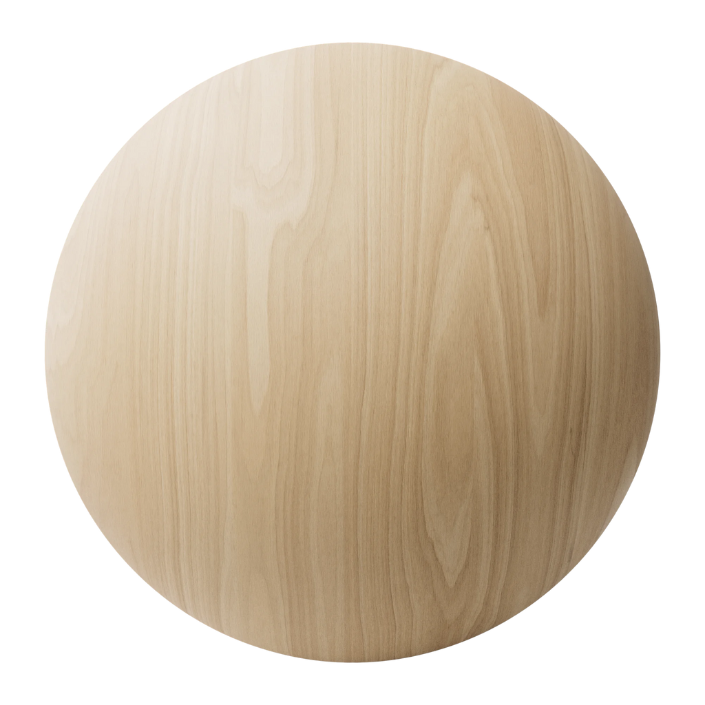 White Oak Crown Cut Bonded Wood Veneer PBR Texture - Sphere Swatch Preview | Superellipse