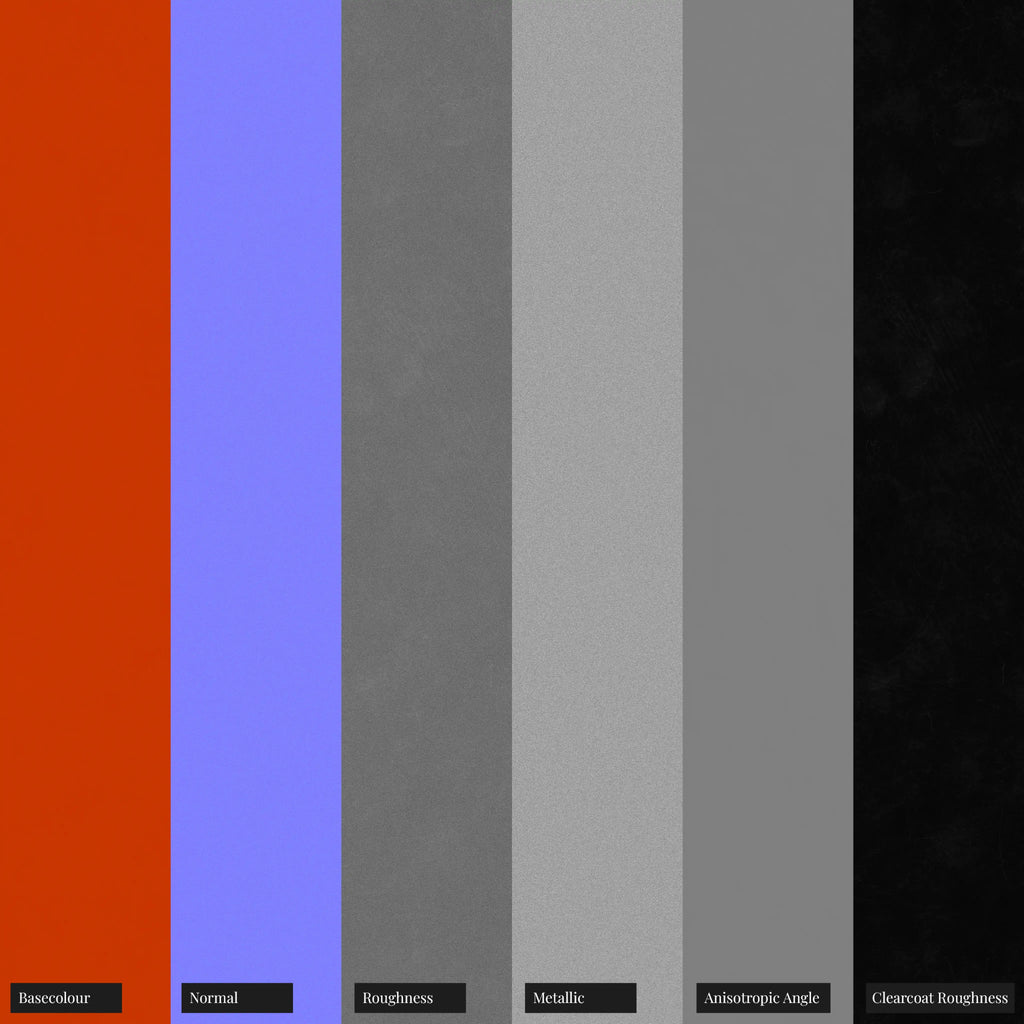 Clear Coat Orange Metallic Gloss Paint PBR Texture - Example Scene Visualization | Superellipse