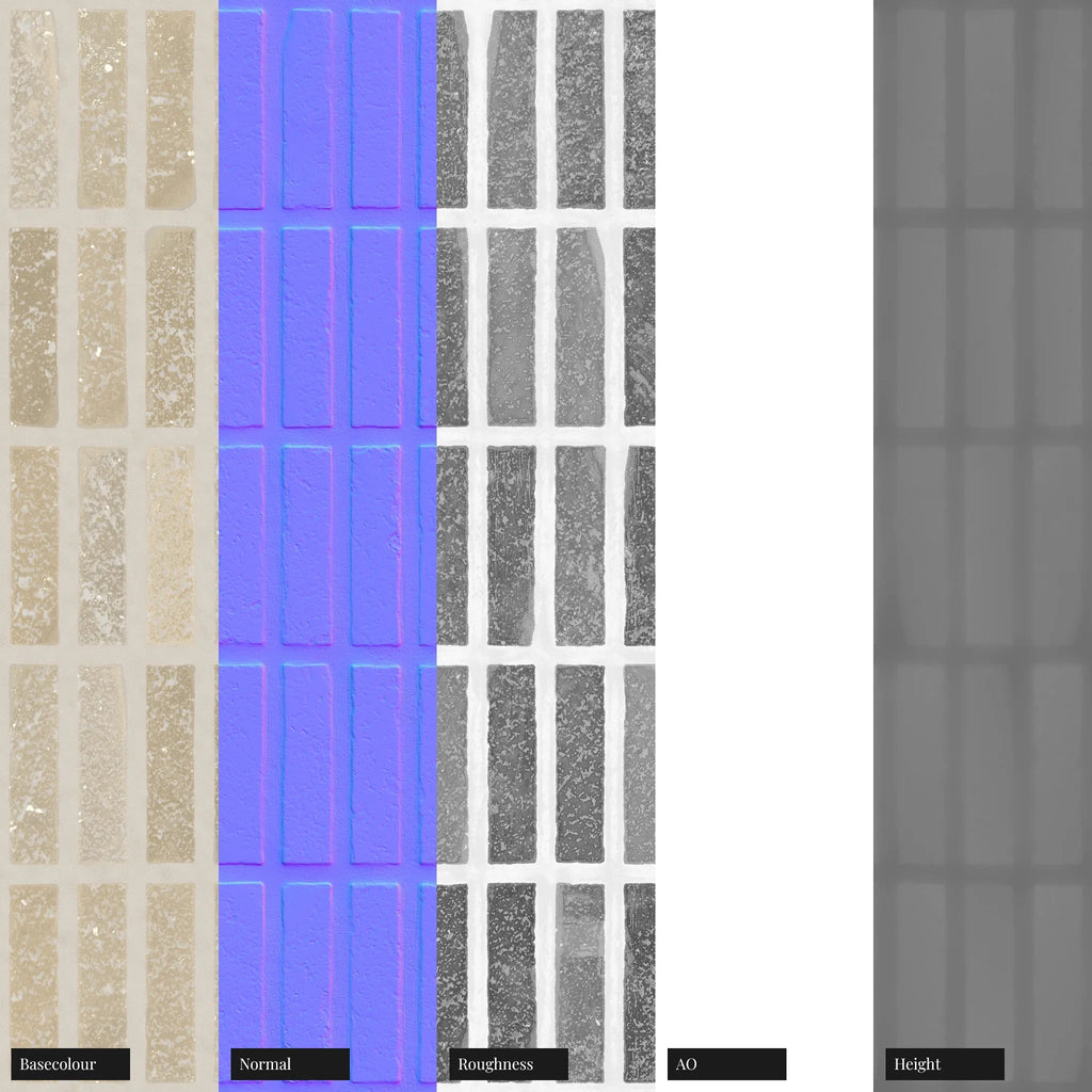 Terracotta Rustic Yellow Brick Tile PBR Texture - Example Scene Visualization | Superellipse