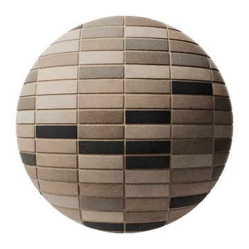 Slate Accent Architectural Stack Bond Brick PBR Texture - Sphere Swatch Preview | Superellipse