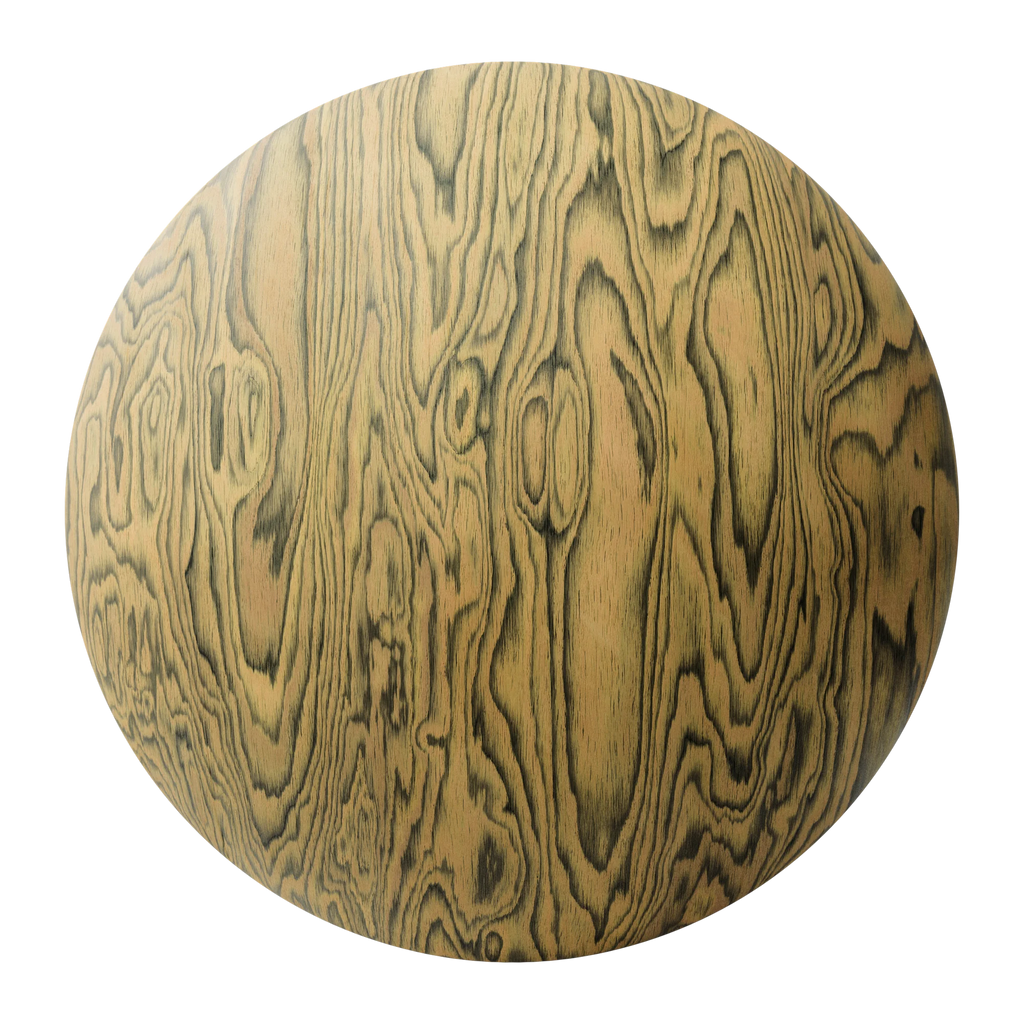 Sottsass Yellow Dyed Wood Veneer 02 PBR Texture - Sphere Swatch Preview | Superellipse