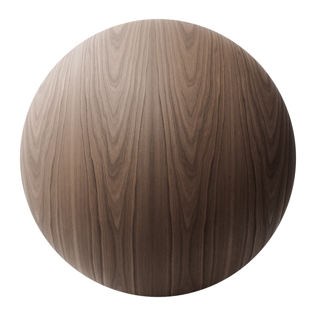 Walnut Book Matched Veneer Natural Finish Wood PBR Texture - Sphere Swatch Preview | Superellipse