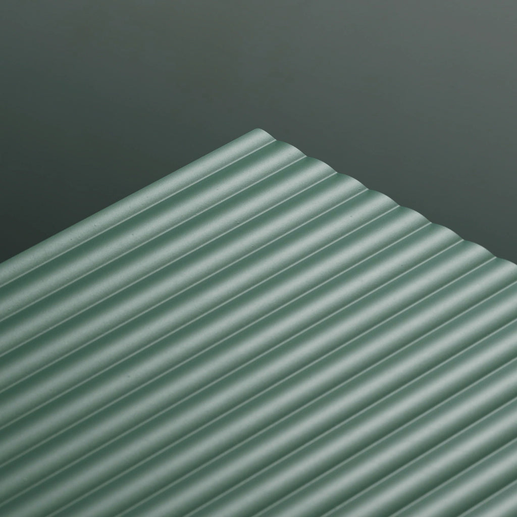 Concave Fluted Deep Teal Plastic PBR Texture - Example Scene Visualization | Superellipse