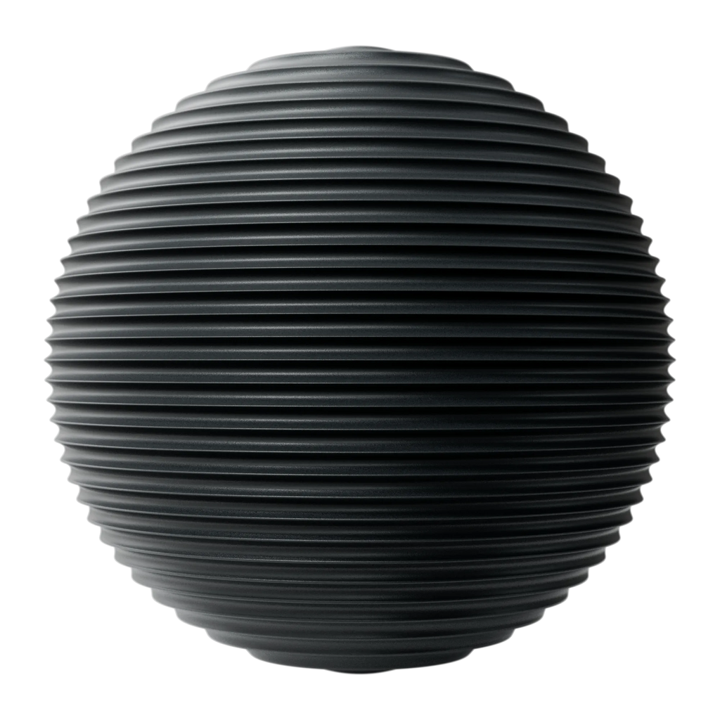 Concave Fluted Plastic Surface Texture PBR Texture - Sphere Swatch Preview | Superellipse