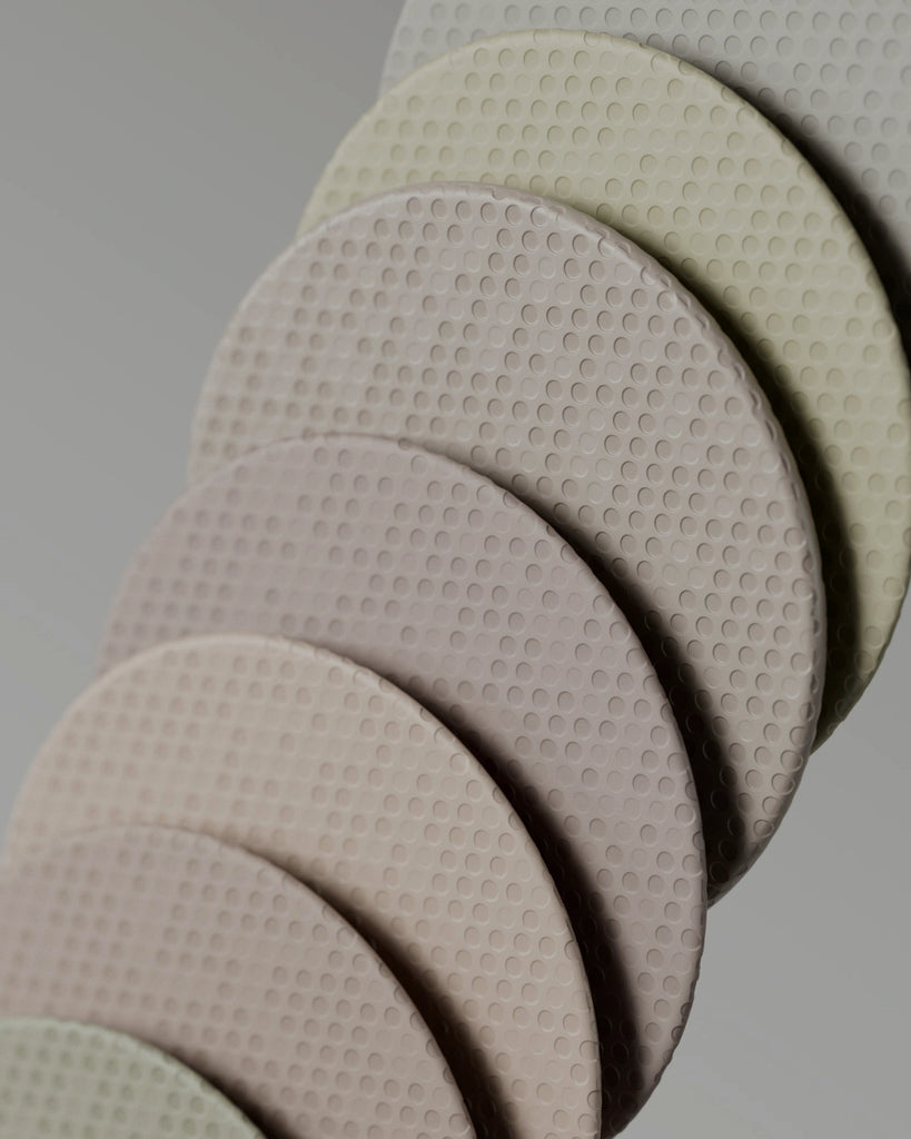 Rhythmic Circle Grid Textured Plastic PBR Texture - Example Scene Visualization | Superellipse