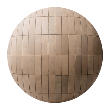 Terracotta Soft Dusted Brick Tiles PBR Texture - Sphere Swatch Preview | Superellipse
