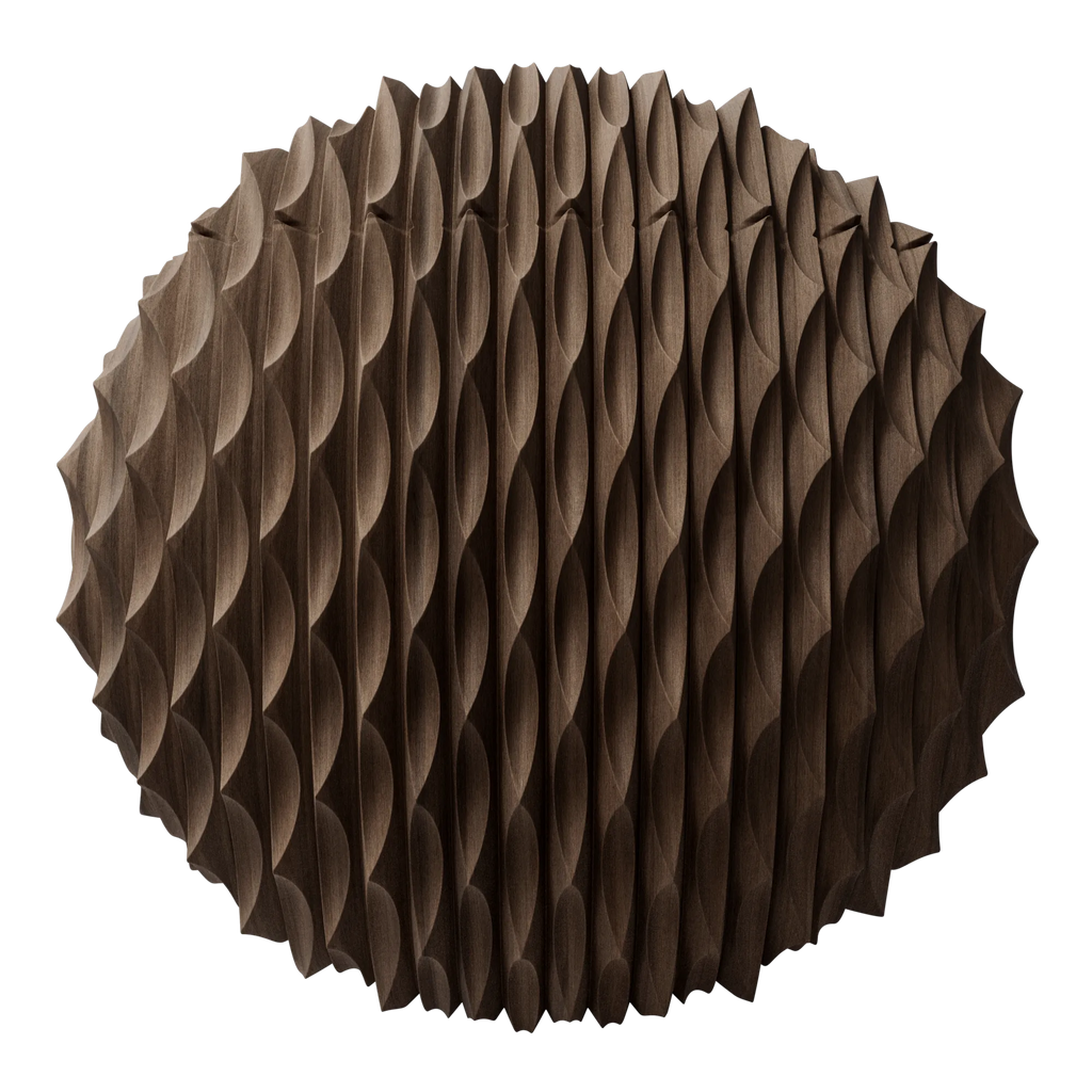 Relief Walnut Wood Panel PBR Texture - Sphere Swatch Preview | Superellipse