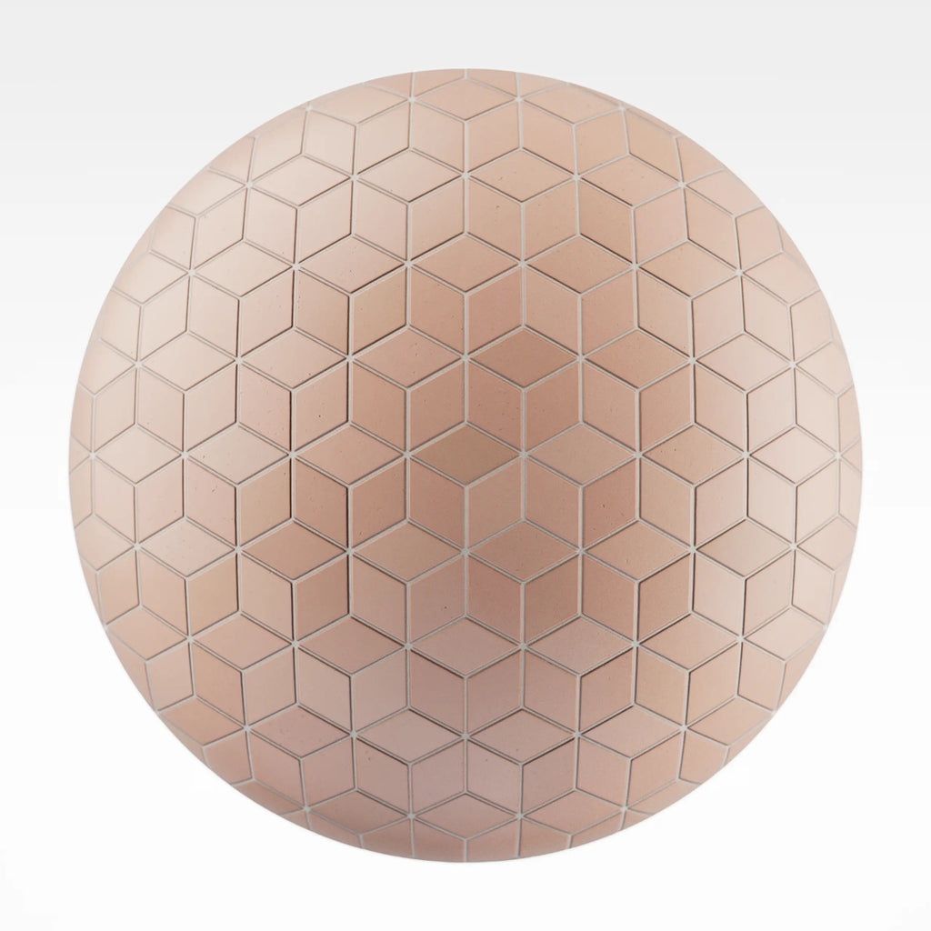 Diamond Flamingo Matte Porcelain Tile PBR Texture - Sphere Swatch Preview | Superellipse