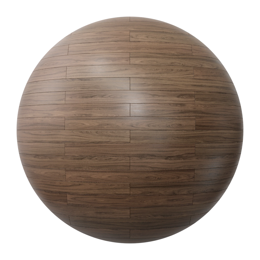 Natural Walnut Brick Bond Wood Floor PBR Texture - Sphere Swatch Preview | Superellipse