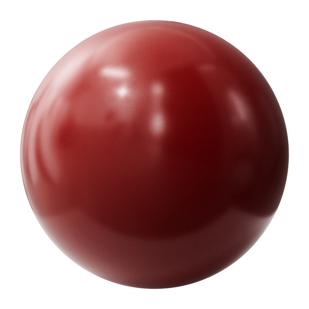 Red Velvet Gloss Finish Plastic PBR Texture - Sphere Swatch Preview | Superellipse