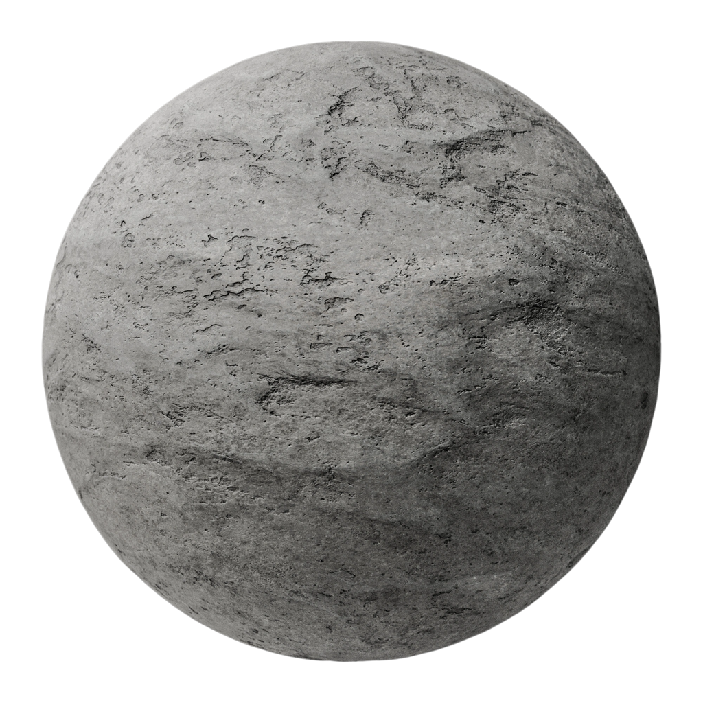 Portugal Grey Unfinished Limestone PBR Texture - Sphere Swatch Preview | Superellipse