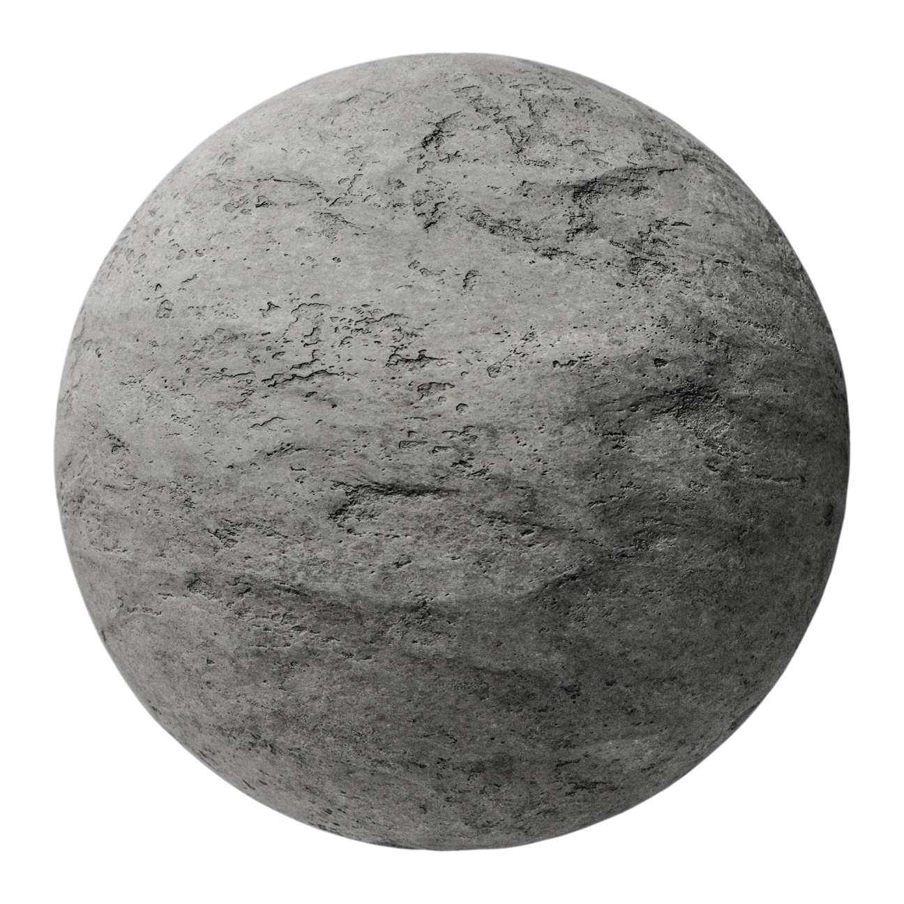 Portugal Grey Unfinished Limestone PBR Texture - Sphere Swatch Preview | Superellipse