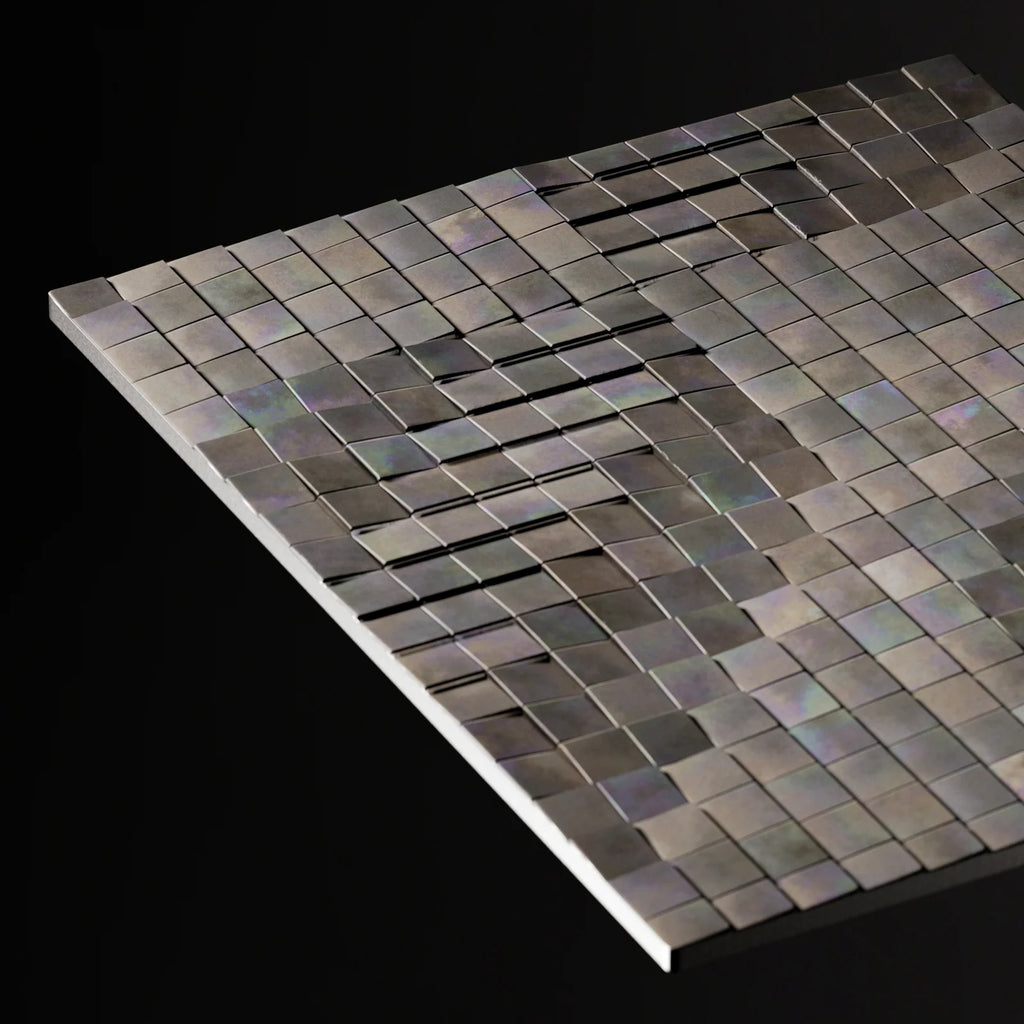 Oxidised Stainless Steel 3D Metal Panel PBR Texture - Example Scene Visualization | Superellipse