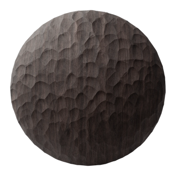 Chiselled Walnut Hardwood PBR Texture - Sphere Swatch Preview | Superellipse