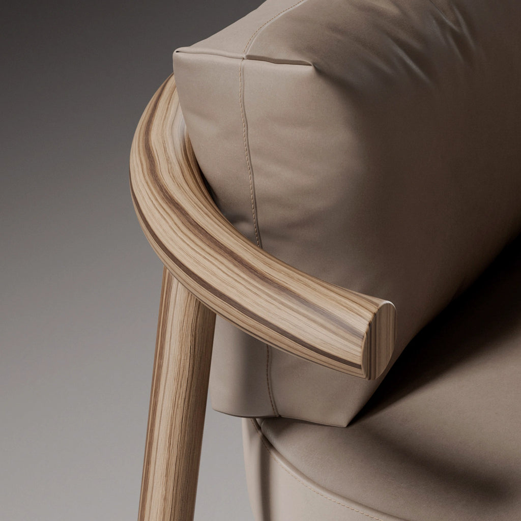 Zebrano Rift Sawn Natural Finish Veneer Wood PBR Texture - Example Scene Visualization | Superellipse