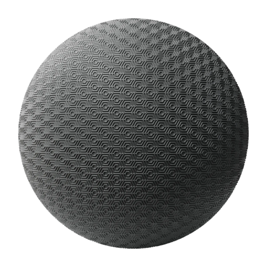 Tactile Technical Hex Embossed Plastic PBR Texture - Sphere Swatch Preview | Superellipse