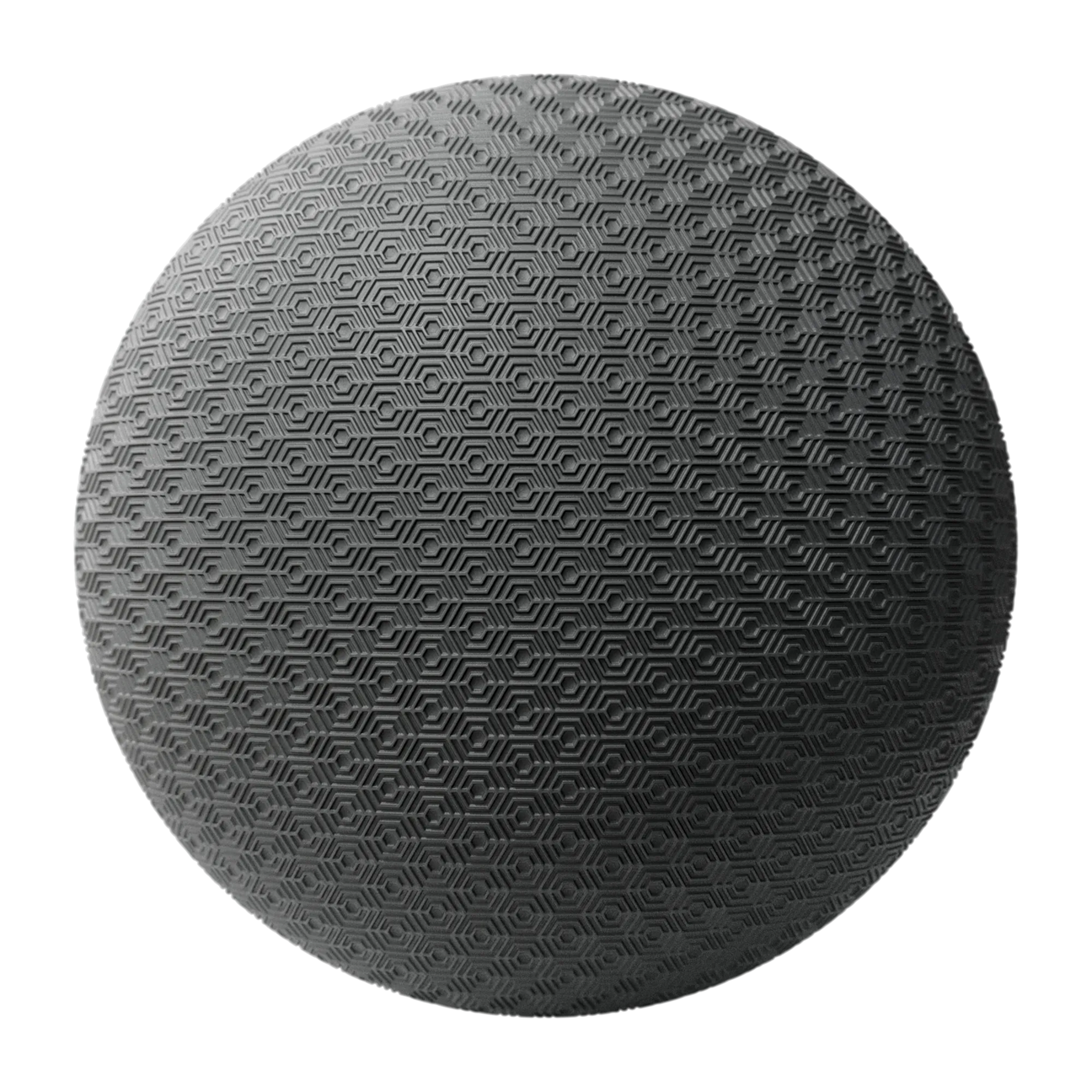 Tactile Technical Hex Embossed Plastic PBR Texture - Sphere Swatch Preview | Superellipse