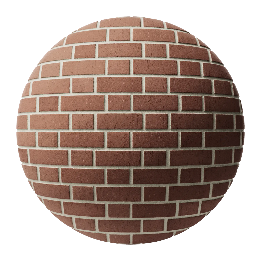 Forterra Dragfaced Red Brick Flemish Bond PBR Texture - Sphere Swatch Preview | Superellipse