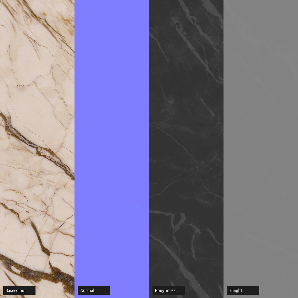 Sofita Beige Honed Marble Slab PBR Texture - Example Scene Visualization | Superellipse