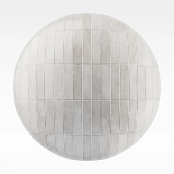 Hoxton White Gloss Stacked Tile PBR Texture - Sphere Swatch Preview | Superellipse